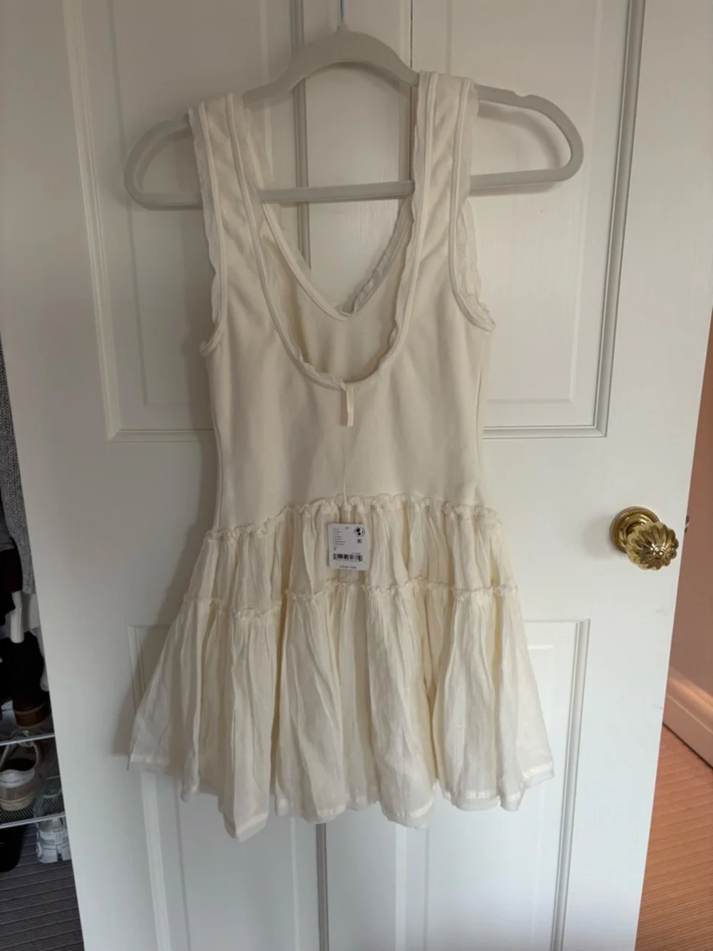 Free People Cream Tiered Mini Dress - Picture 2 of 3